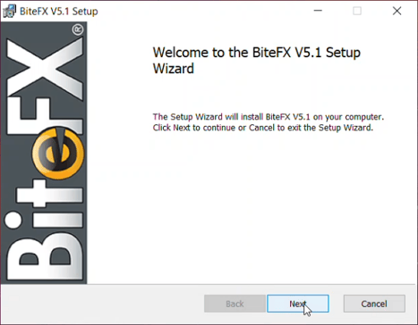 BiteFX V5.1 Welcome to Setup Wizard